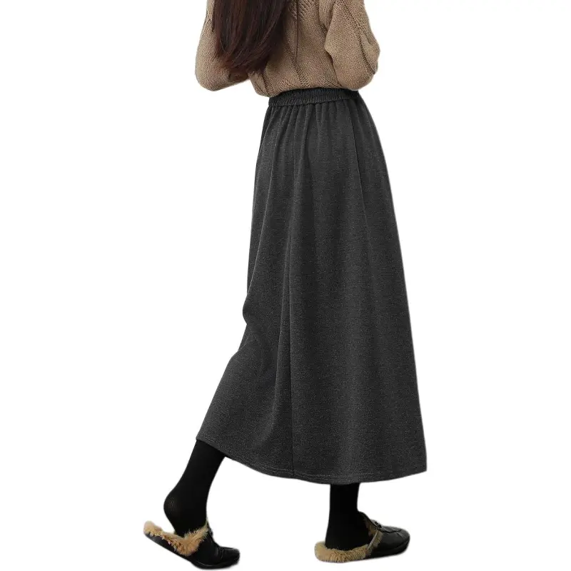 【dme】 Casual Long Skirts Women's Dark Gray-4