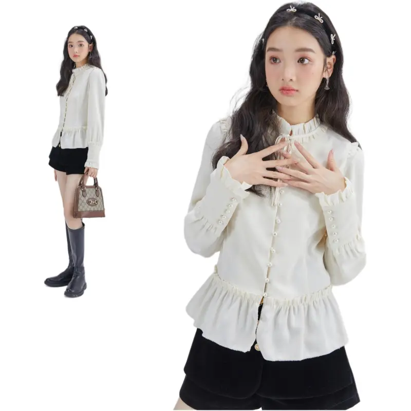 DEAR DEER PUFF Shirt Women's White-5