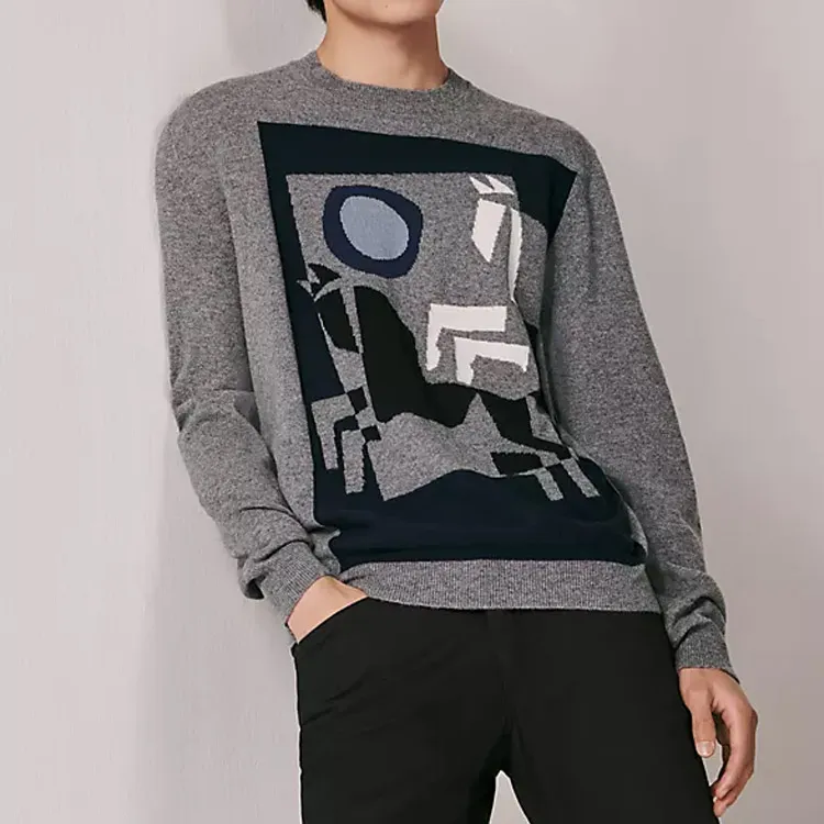HERMES Knitwear Men Steel Gray-2