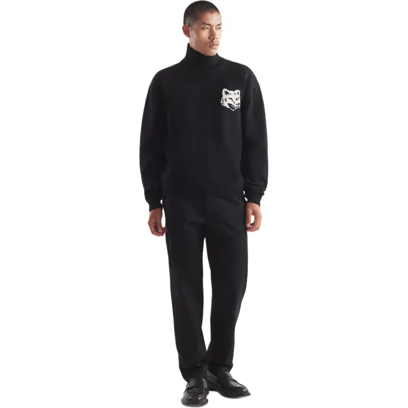 Maison Kitsune Fox Head Intarsia Knit Turtleneck Jumper-3