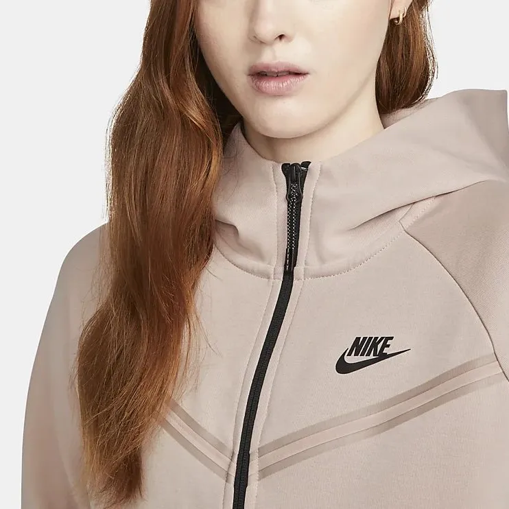 Nike Sportswear Women's Tech Fleece Full Zip Hoodie Pink Oxford/Black-3