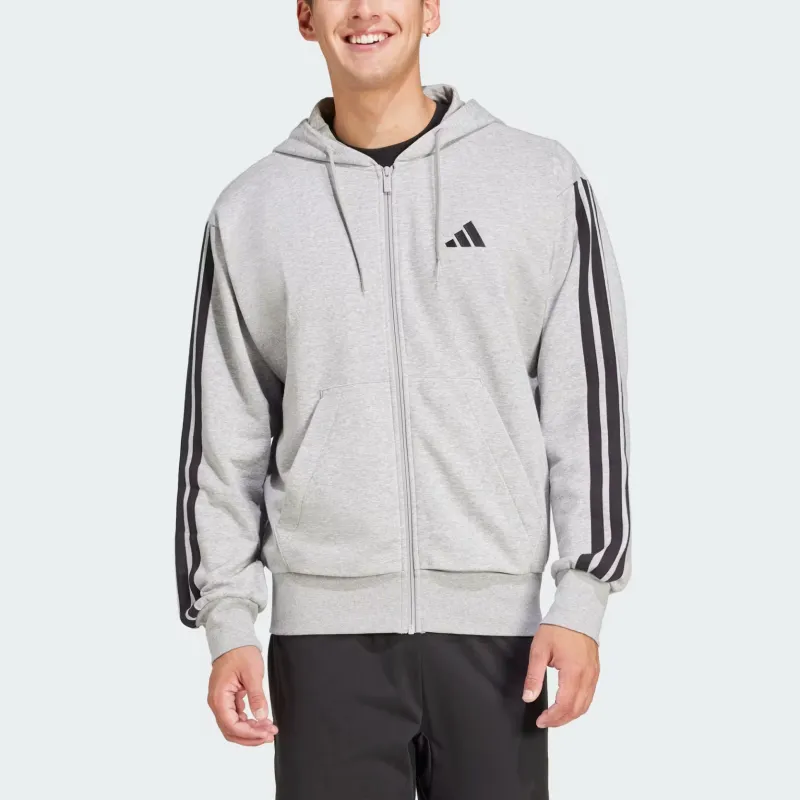 Adidas Essentials 3 Stripes French Terry Full Zip Hoodie-2