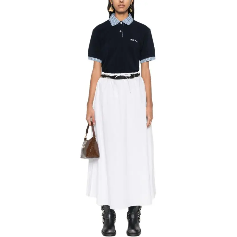 MIU MIU Layered effect Polo Shirt-1