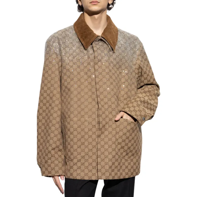 GUCCI Monogrammed Collared Jacket-2