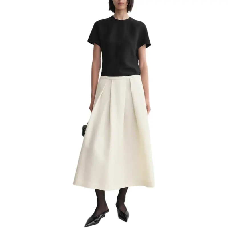 TOTEME Pleat Detailed Midi Skirt-2