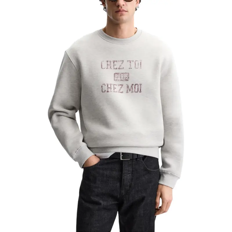 ZARA Sweatshirt Men's Zebra Print Gray-2
