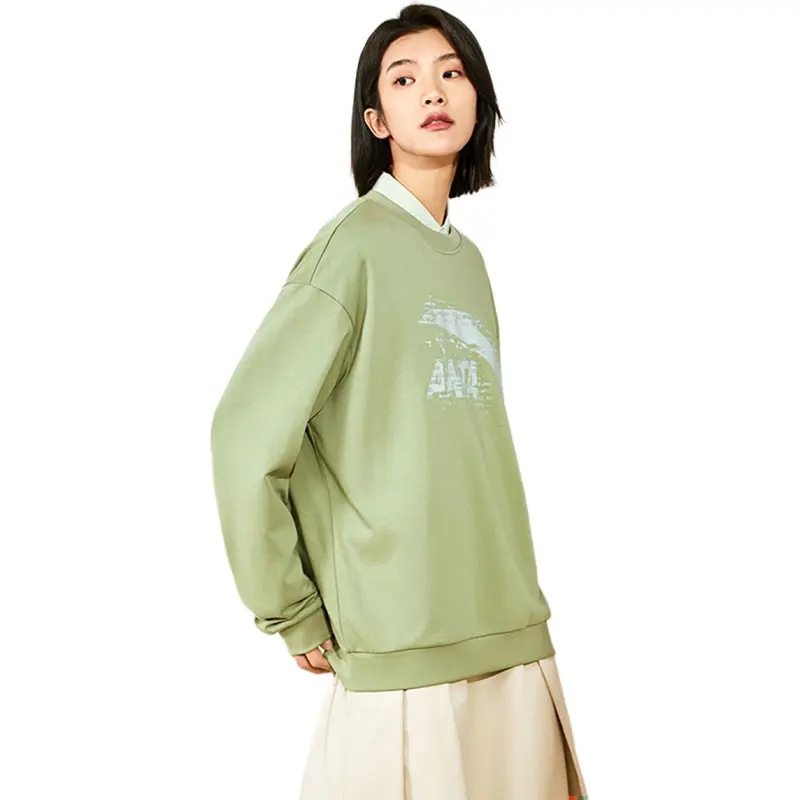 Anta Life Collection Sweatshirt Unisex Gray Pea Green-3