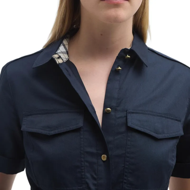 BARBOUR Short Sleeved Dress Women's Blue-5