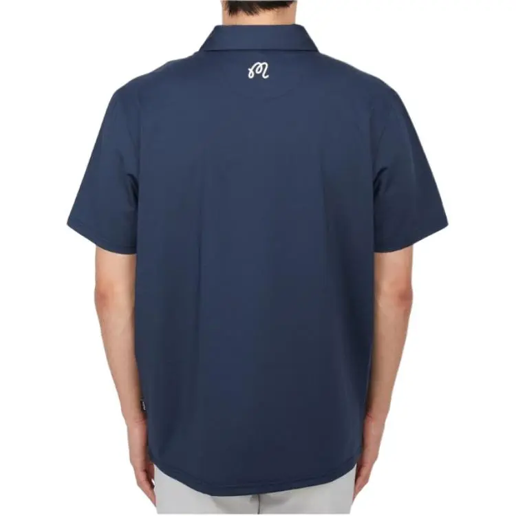 Malbon Golf Polo Shirt Men's Marine Blue-1