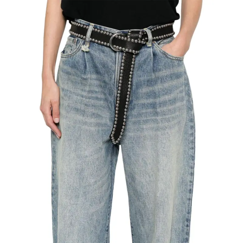 R13 Distressed Wide Leg Jeans-4
