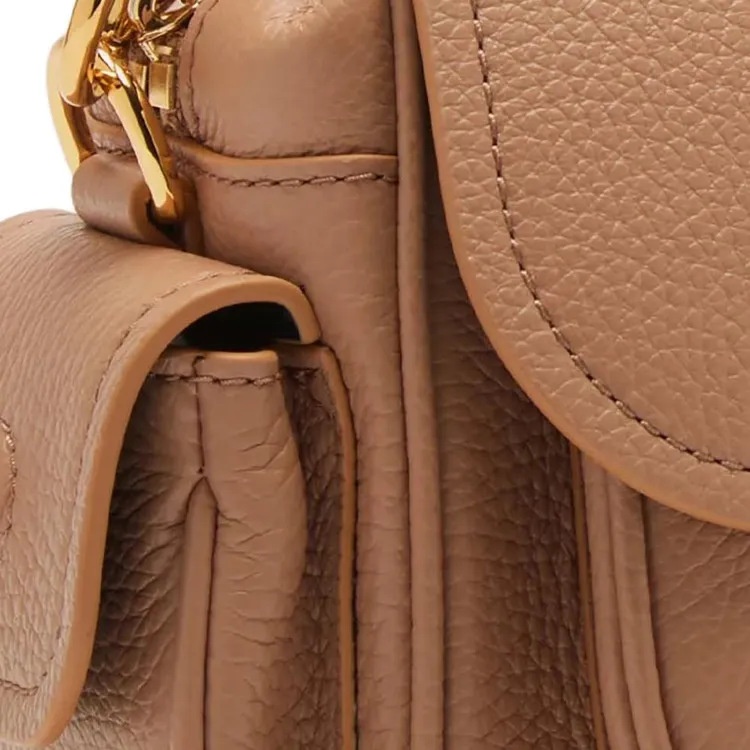 COCCINELLE Grain Leather Crossbody Bag, Shoulder Bag Mini Women's Nude-2