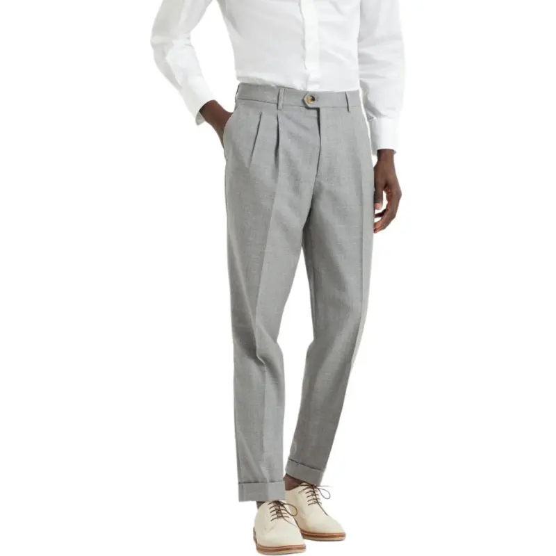 Brunello Cucinelli Pleat detail Tailored Trousers-3