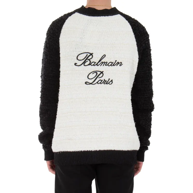 BALMAIN Two Toned Tweed Cardigan-4