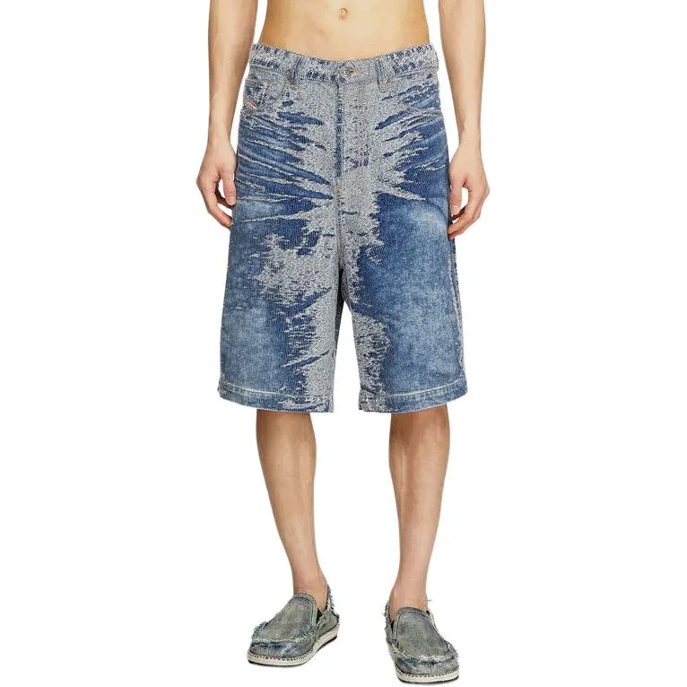 DIESEL Logo Patch Denim Shorts-2