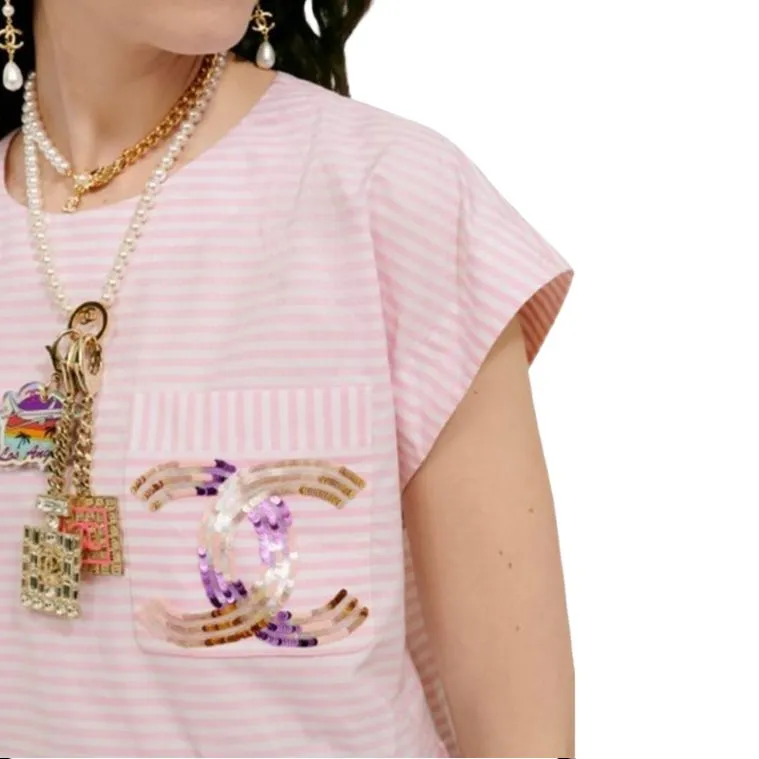 CHANEL T-Shirts Women's Pink-4