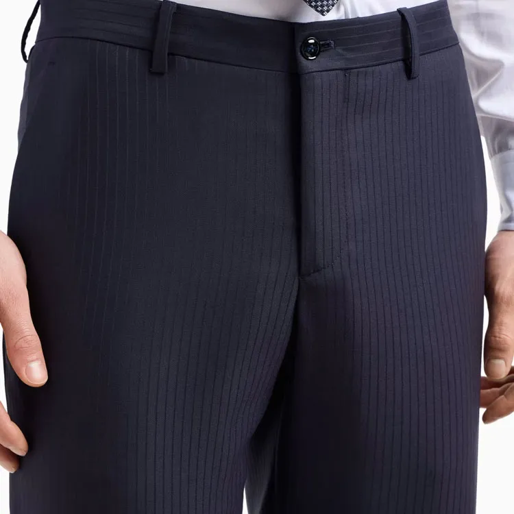 GIORGIO ARMANI Soho Line Double breasted Pinstriped Suit In Virgin Wool-4