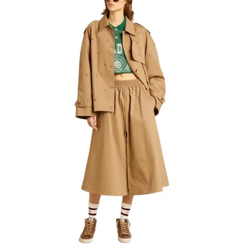 Golden Goose Morena Front Zip Midi Skirt-3