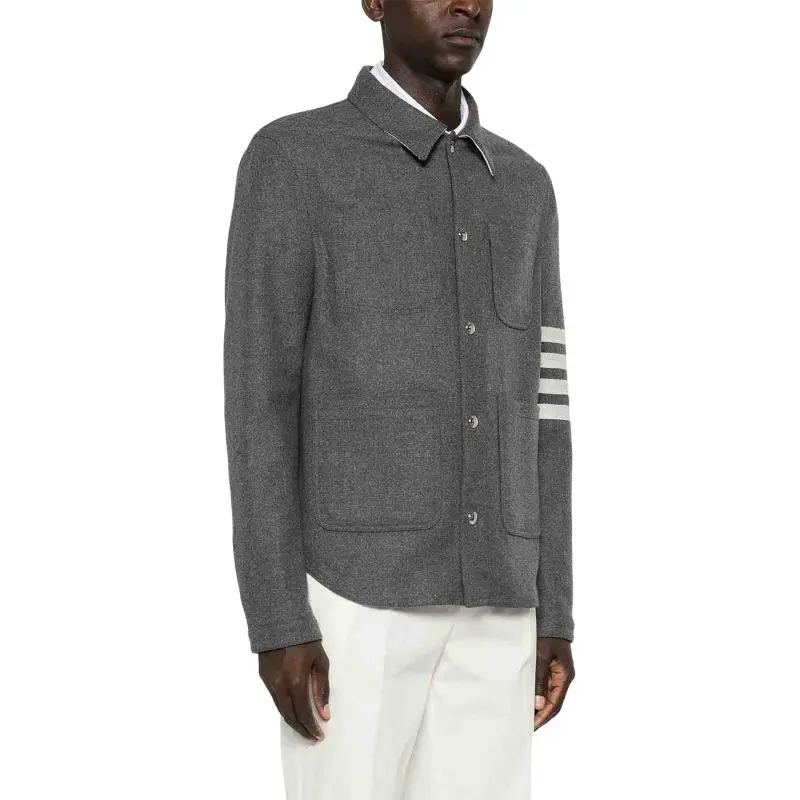 THOM BROWNE Stripe Detailed Buttoned Jacket-3