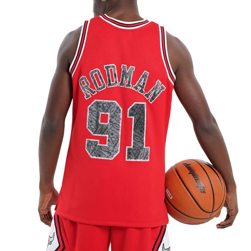 Mitchell & Ness Basketball Jersey Men's Red-3