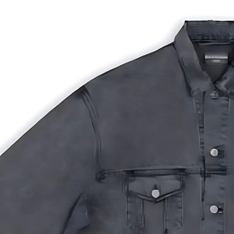 Balenciaga Balenciaga Chinese Valentine's Day FW22 Denim Jacket Loose Fit Style Men's Black-6