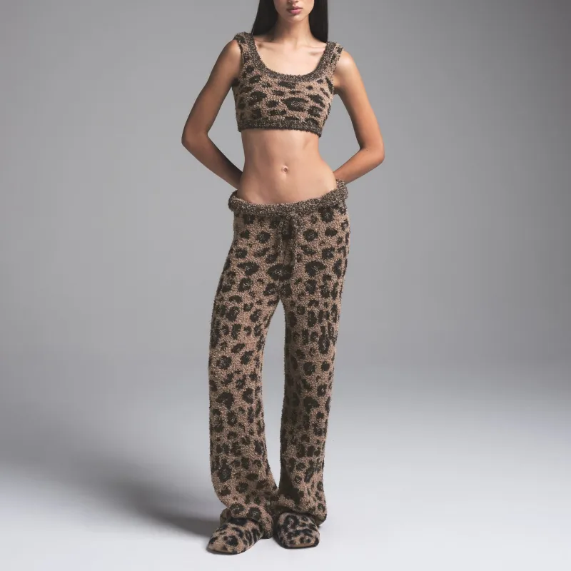 SKIMS FW24 Fake Day Collection COZY KNIT SCOOP BRALETTE Bra Women's 1 Pack LEOPARD PRINT/Leopard-1