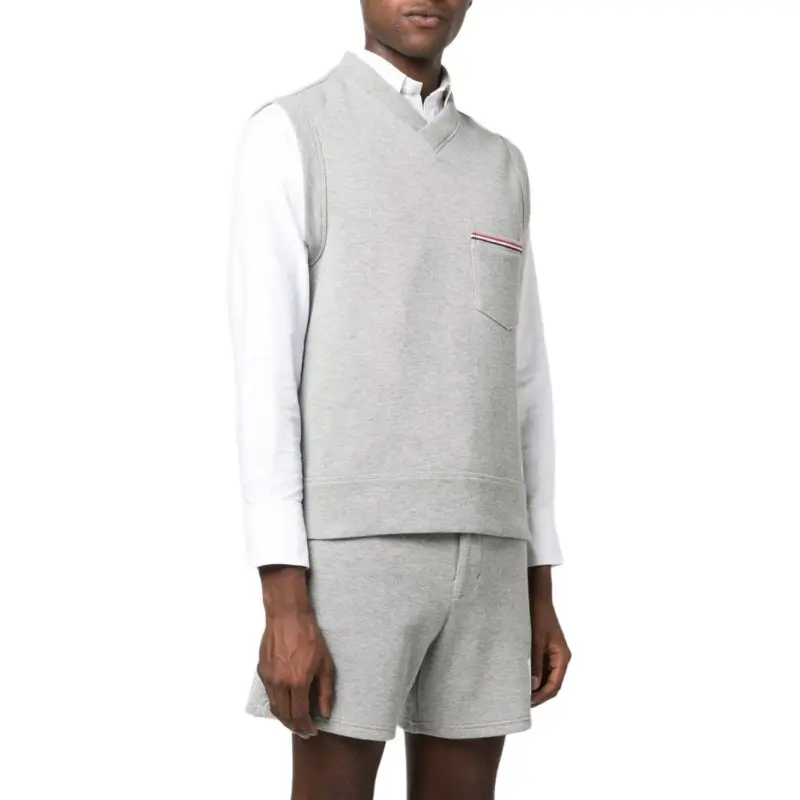 THOM BROWNE RWB stripe Cotton Vest-3