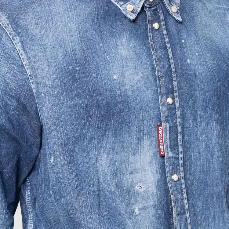DSQUARED 2 Distressed Effect Denim Shirt-4