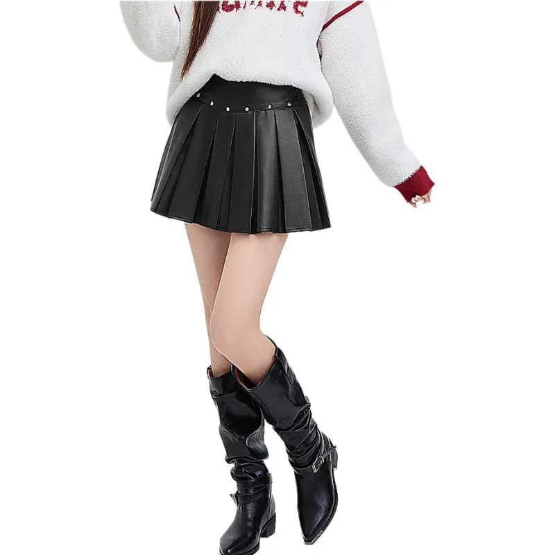 Three Blessings Casual Short Skirts Women's Black-3