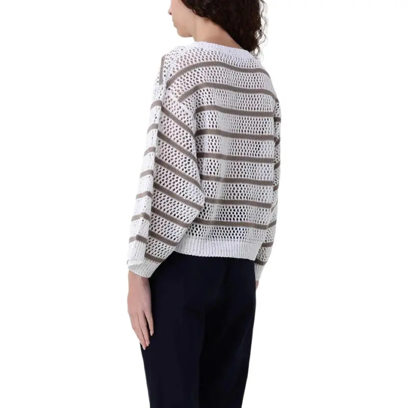 Brunello Cucinelli Dazzling Striped Net Jumper-2
