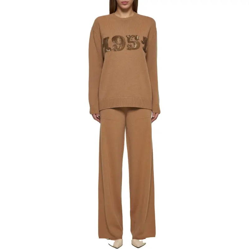 MaxMara Plata Logo Embellished Crewneck Jumper-1