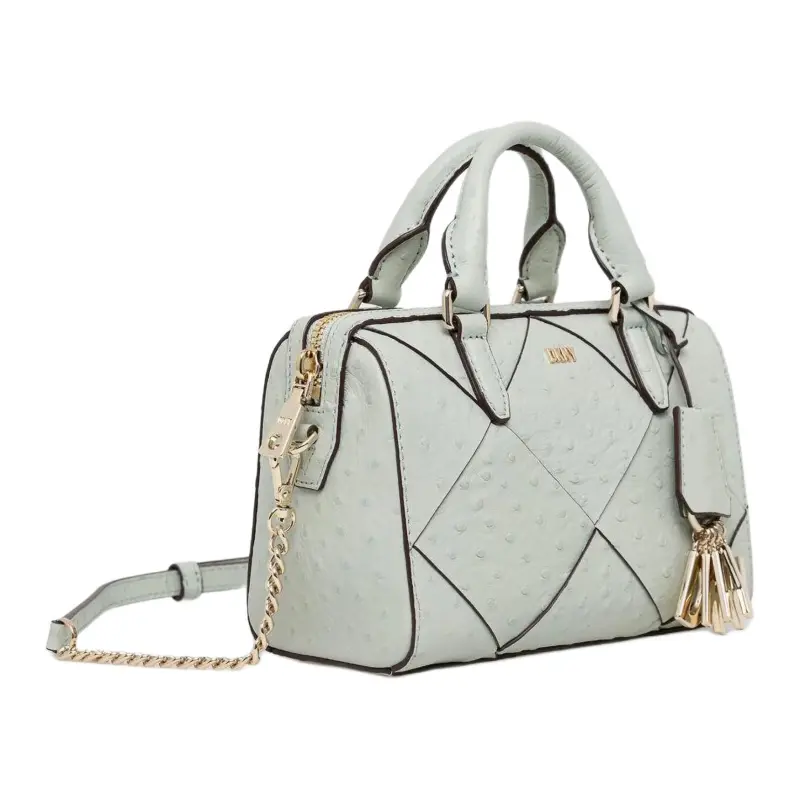 DKNY Leather Boston Bag, Shoulder Bag, Crossbody Bag, Handbag Women's Mint Green-1