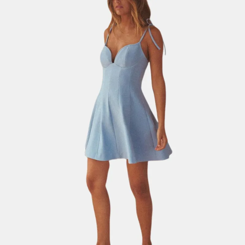 ZARA Slip Dresses Women's Blue-2