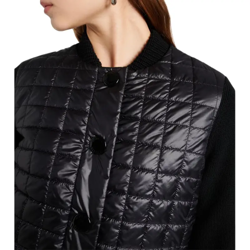 Moncler Logo Patch Quilted Knitted Cardigan-3