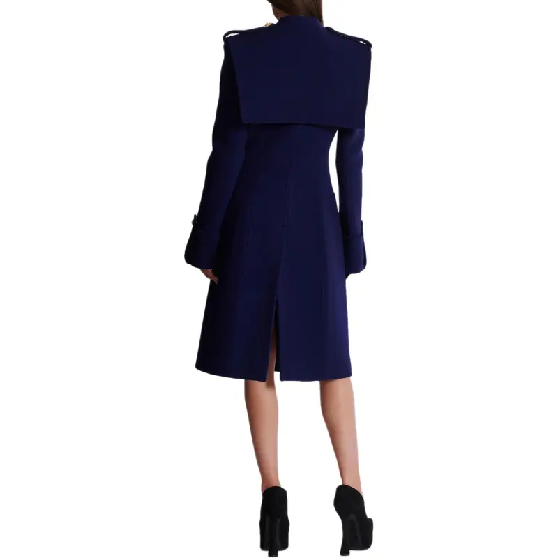 BALMAIN Double Breasted Long Sleeved Trench Coat-4