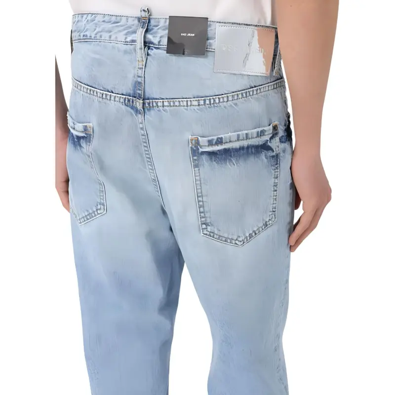 Dsquared2 Ripped Detailed Straight Leg Jeans-4