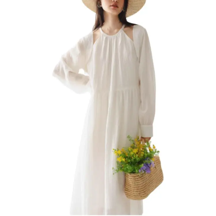 Boutique By Babymoon Long Sleeved Dress Women's White-1