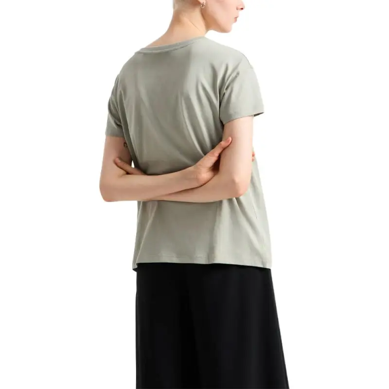 ARMANI EXCHANGEAE Letter Print Crew Neck Loose Fit Short Sleeved T Shirt T Shirt Women's Green-2