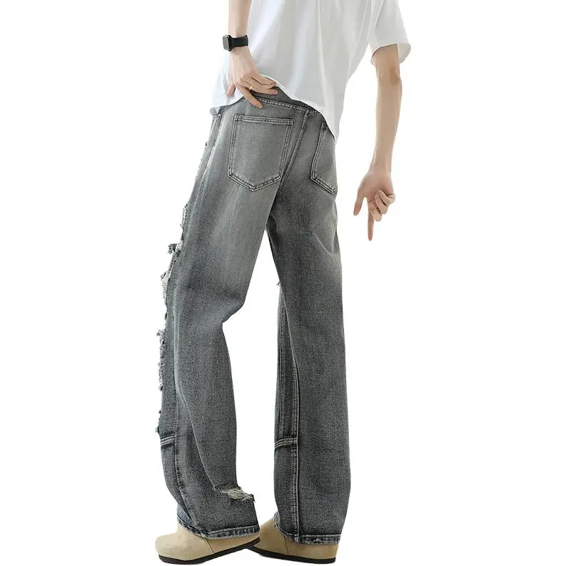 MGXEK Jeans Unisex Blue Gray-4