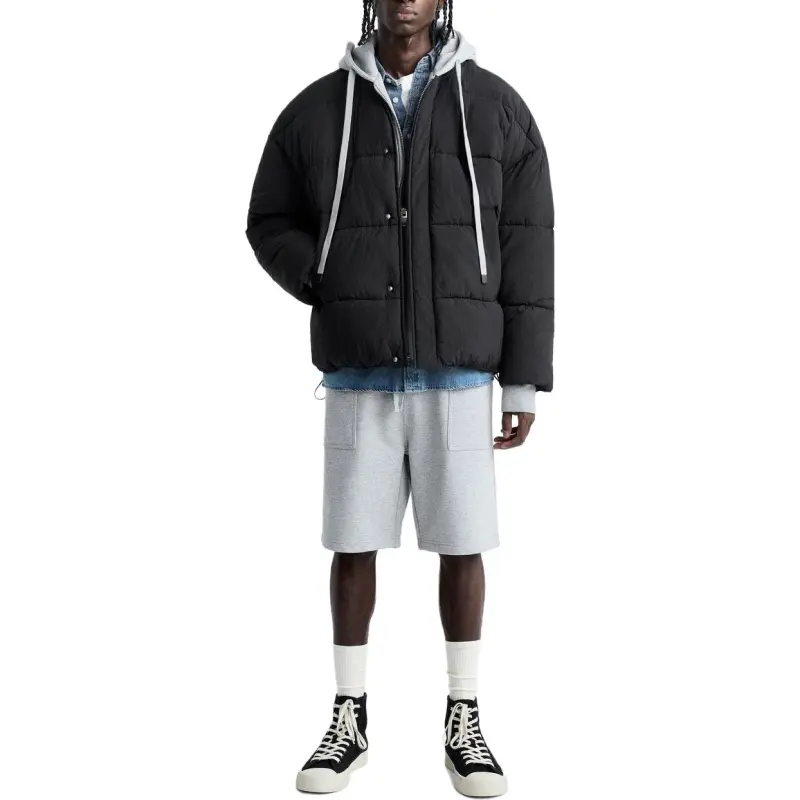 ZARA Puffer Jackets Men Black-2
