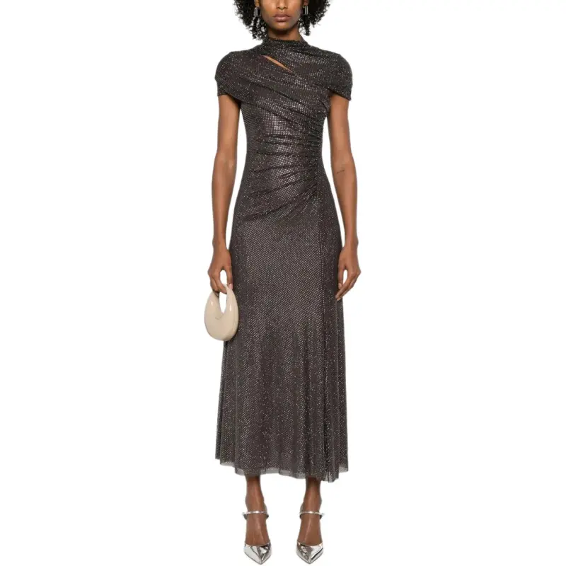 Self portrait Rhinestone Cut out Midi Dress-2
