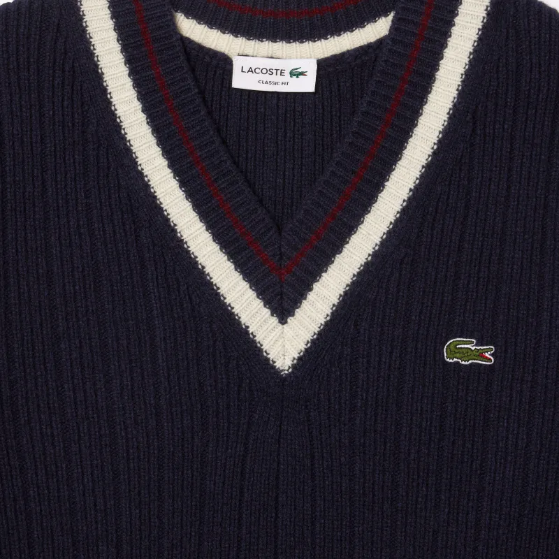 LACOSTE Crocodile patch Wool Jumper-3