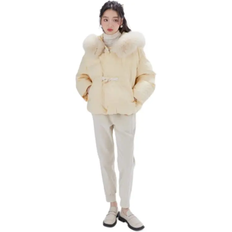 DEAR DEER PUFF Down Jacket Women's Light Yellow-6