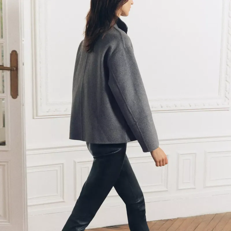 ZARA ZW Series Jackets Coats Women's Gray Mudstone Gray-3