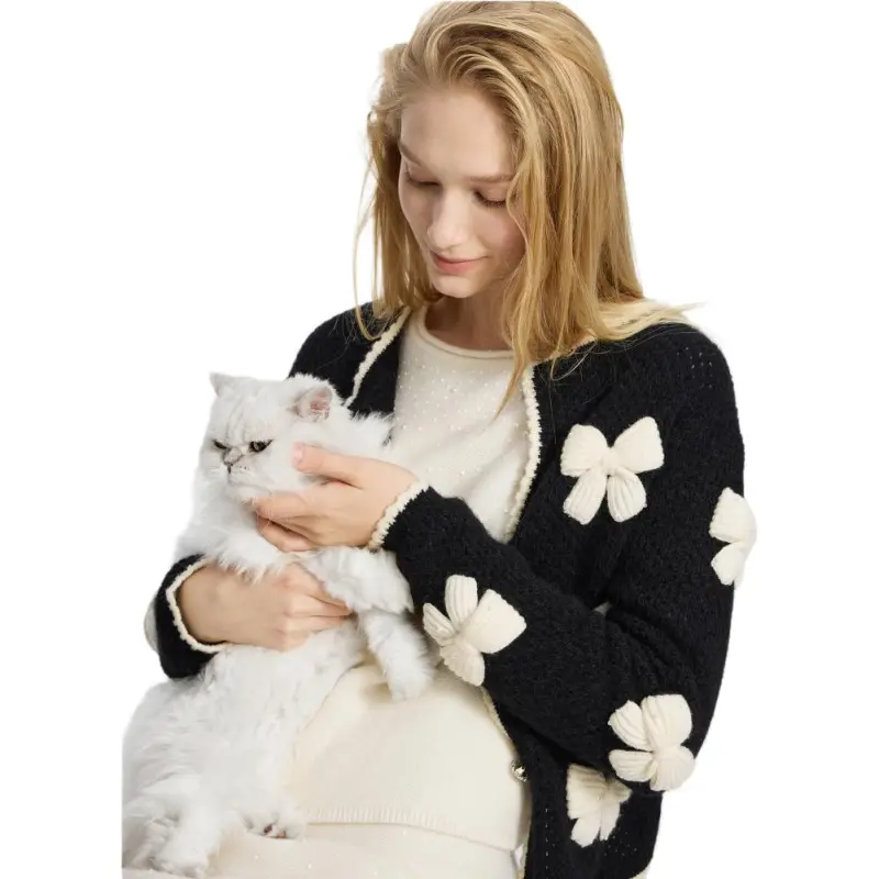 Bebe FW24 Knitwear Women's Black White-4