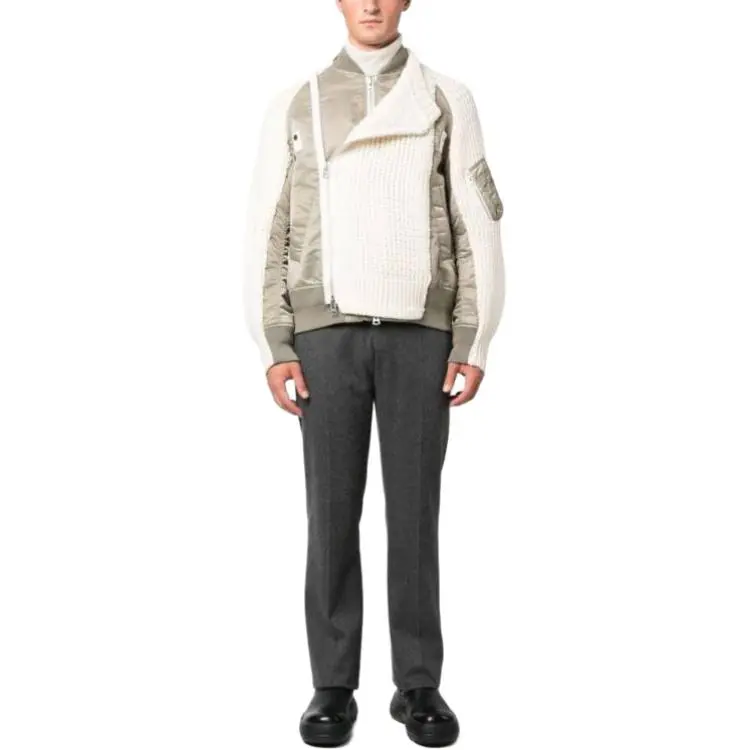 Sacai Waffle-knit High-neck Padded Jacket-3