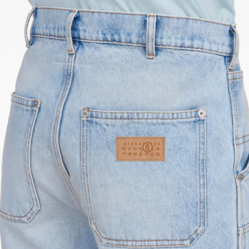 MM6 Maison Margiela Numbers motif Denim Shorts-4