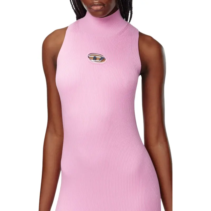 DIESEL M Onervax Mock Neck Ribbed Dress-3