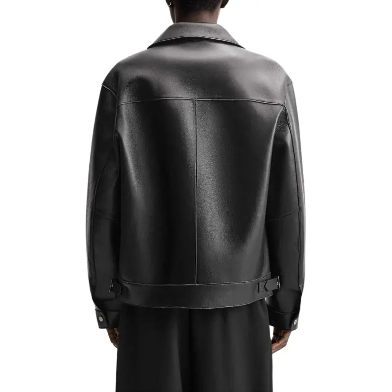 ZARA Leather Jacket Men's Black-2