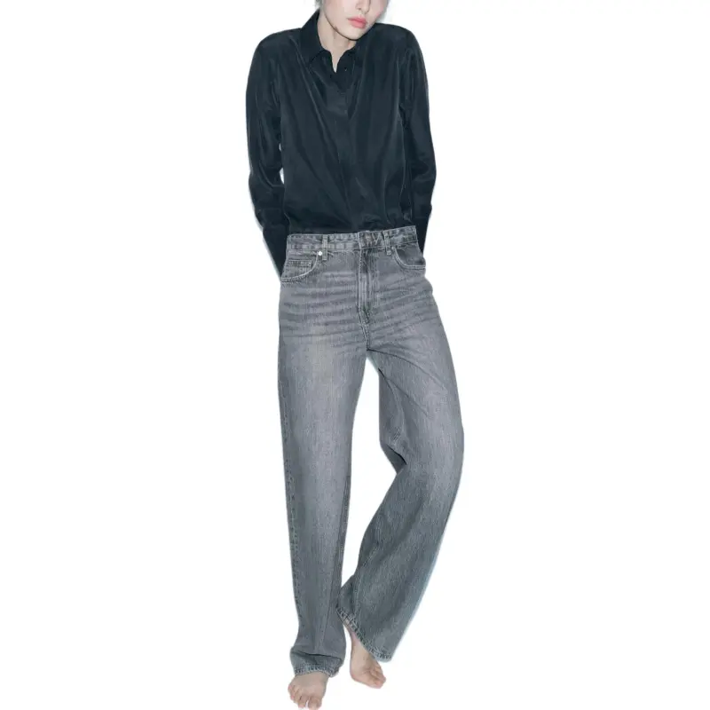 ZARA ZW Series Jeans Women's Black Gray Color-3