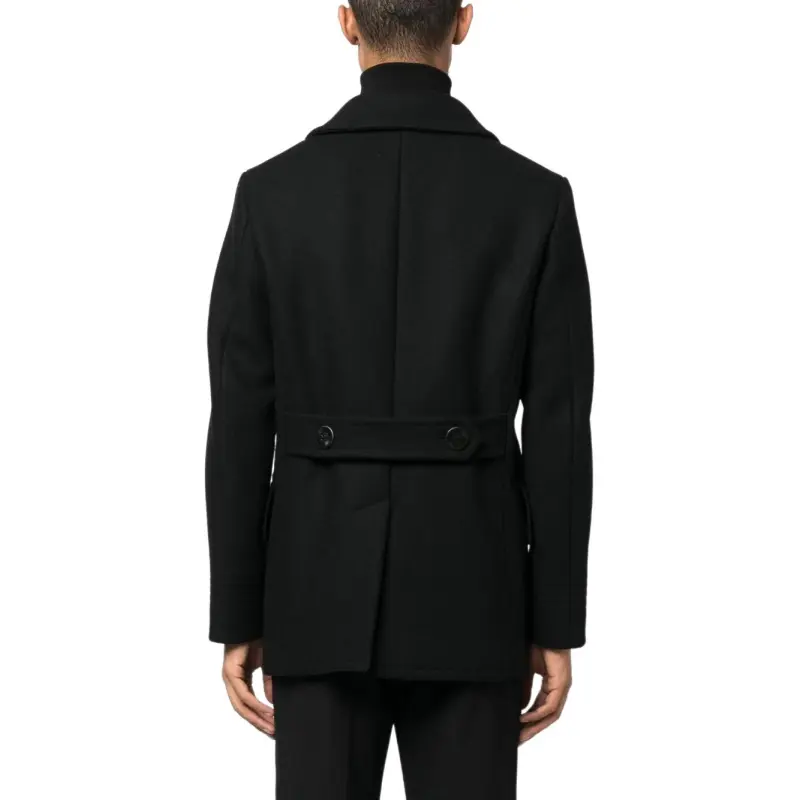 TOM FORD Melton Double-Breasted Peacoat-3